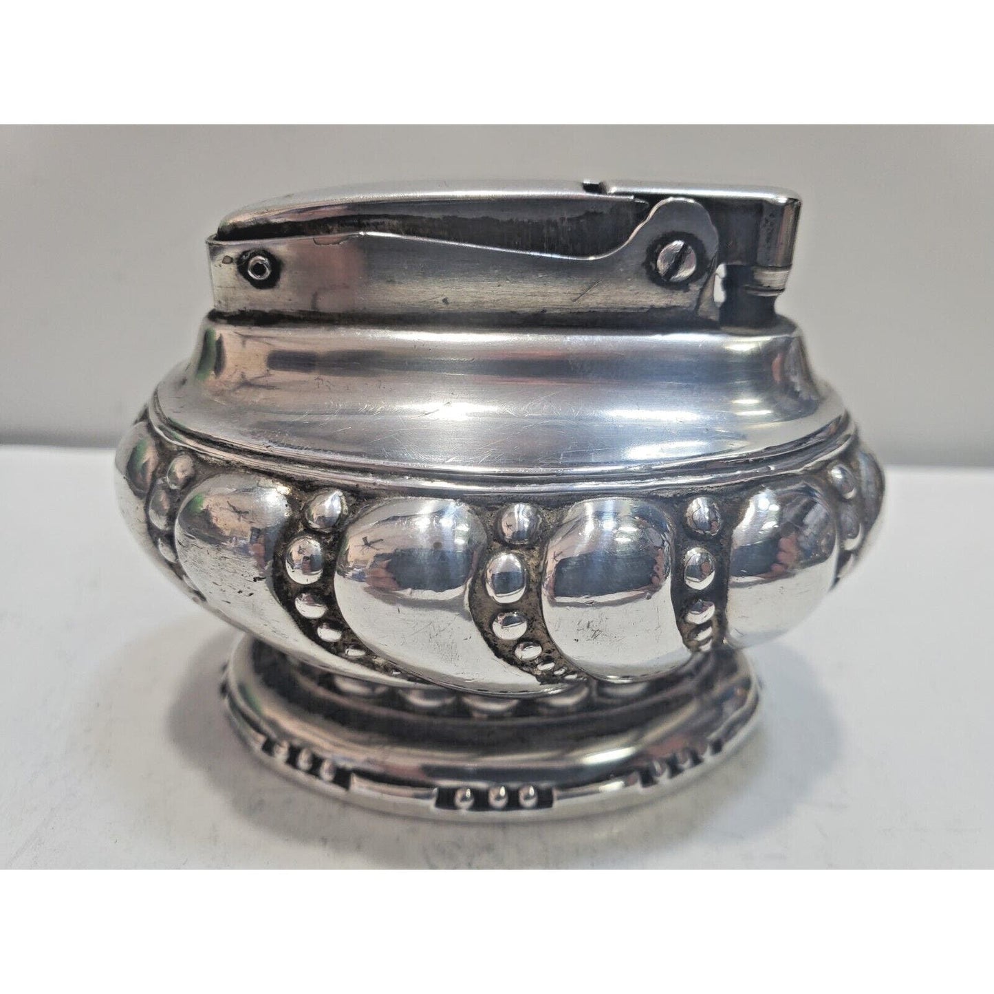 VINTAGE WORKING Ronson CROWN Silver Table Lighter 6629/13
