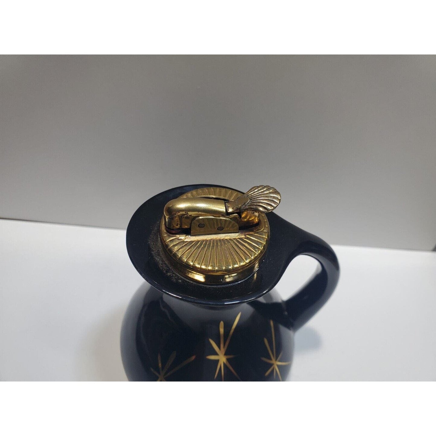 VINTAGE EVANS BONE CHINA 5" TABLE LIGHTER ART DECO GOLD TRIMMED 6678/13