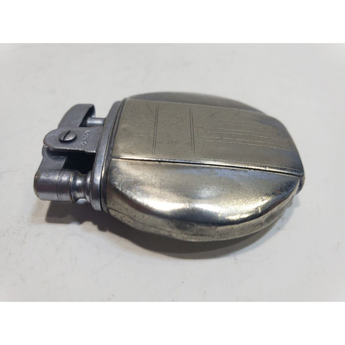 Working Vintage REGENT Ronson Round Silver Lighter / Rondette Model 6442/26