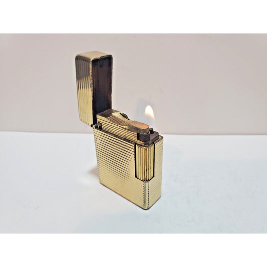 Working ST Dupont Lighter Line 1 Small- Paris, France- Gold-Plated 6885/37