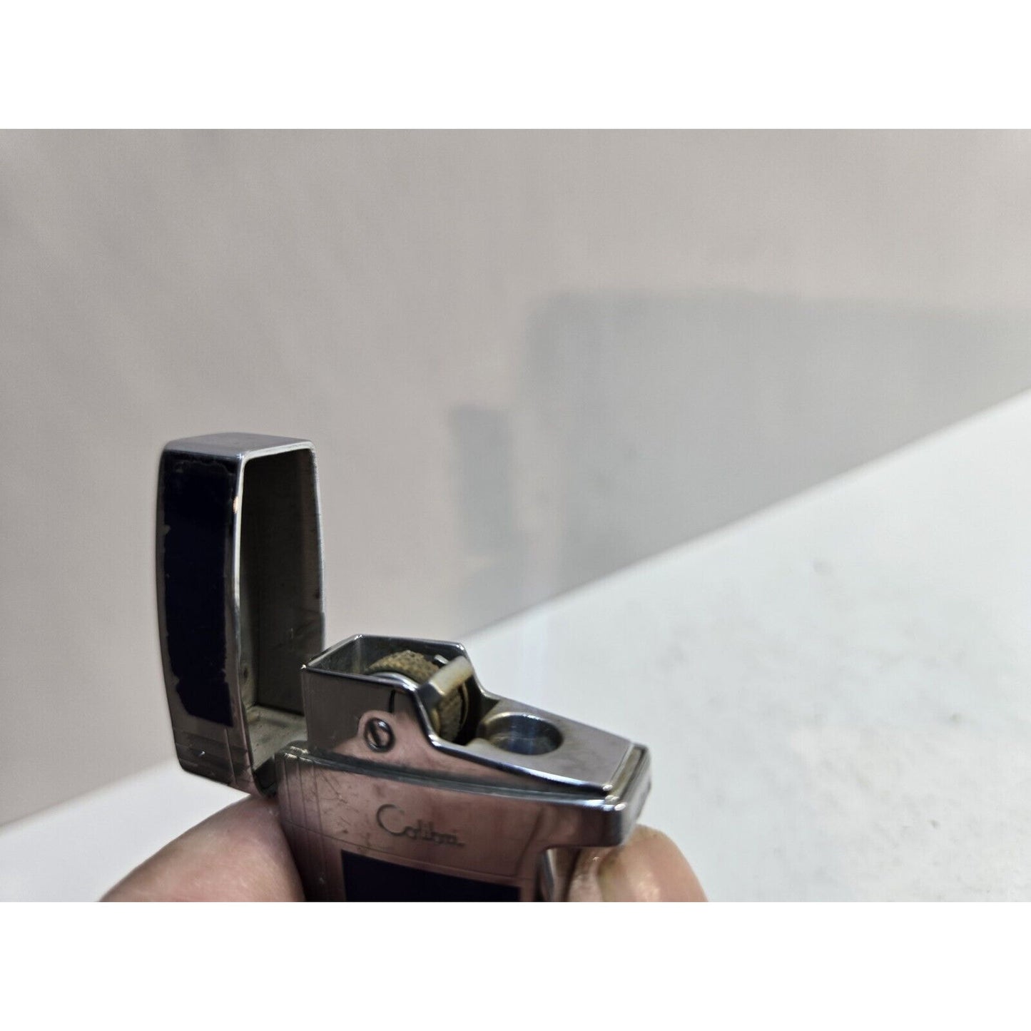 Working COLIBRI Torch & Flint Silver & Blue Tone LIGHTER 6960/36