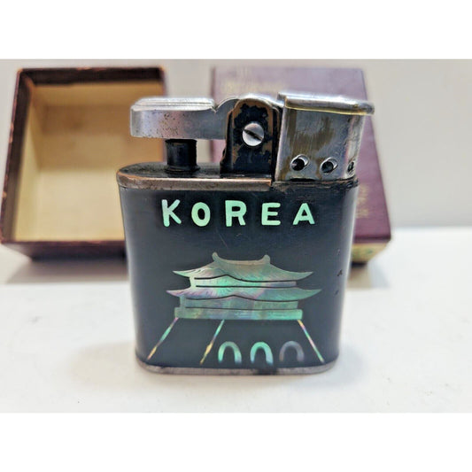 WWII VINTAGE BLACK RONSON WHIRLWIND MILITARY LIGHTER, WARTIME Original Box 6079