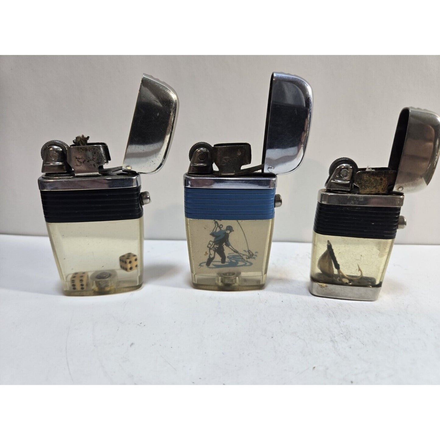 Lot of 3 Scripto VU Vintage Lighters 6989/35