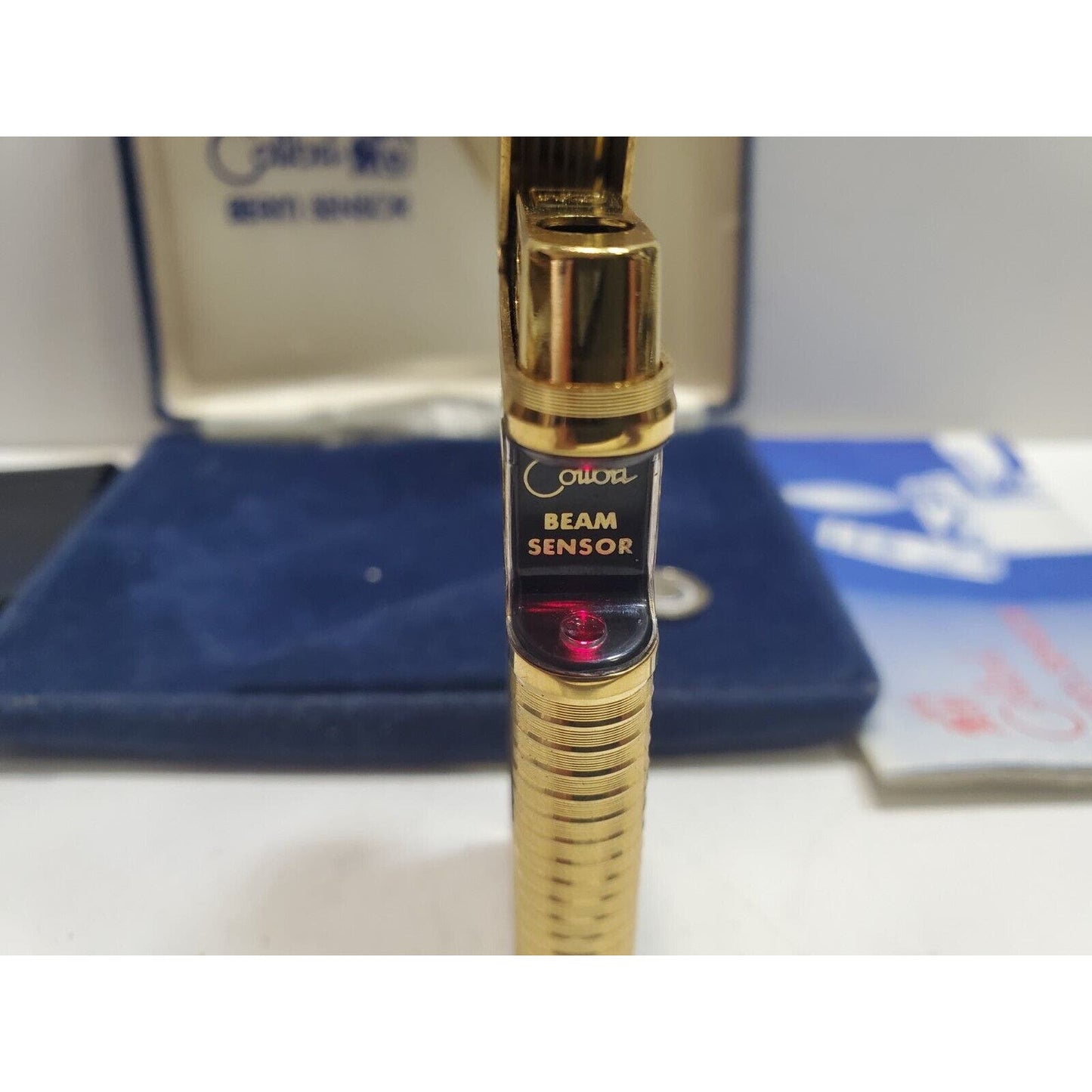 Vintage Colibri Beam Sensor Gold Tone Lighter, Original Box 6489/24