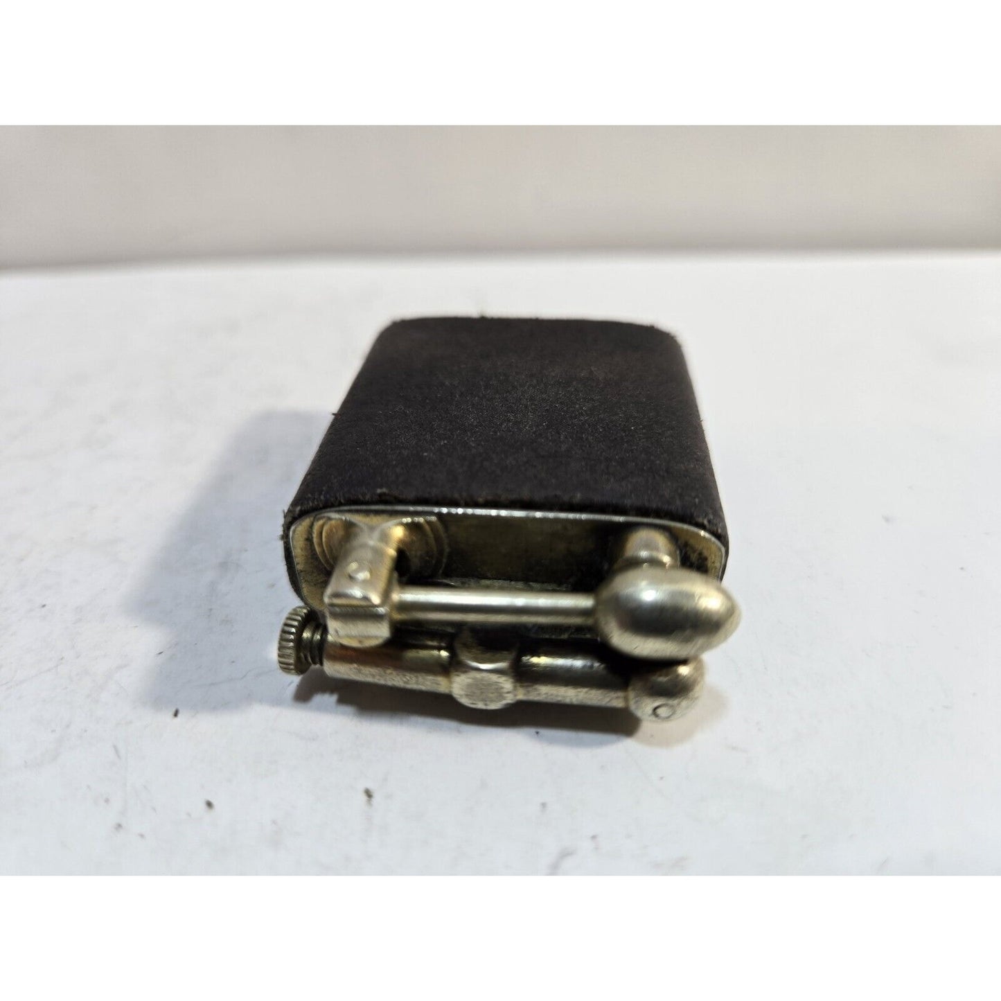 Vintage Working CLARK 18Kt Gold Electro Plate Ostrich Skin Wrapped Lighter