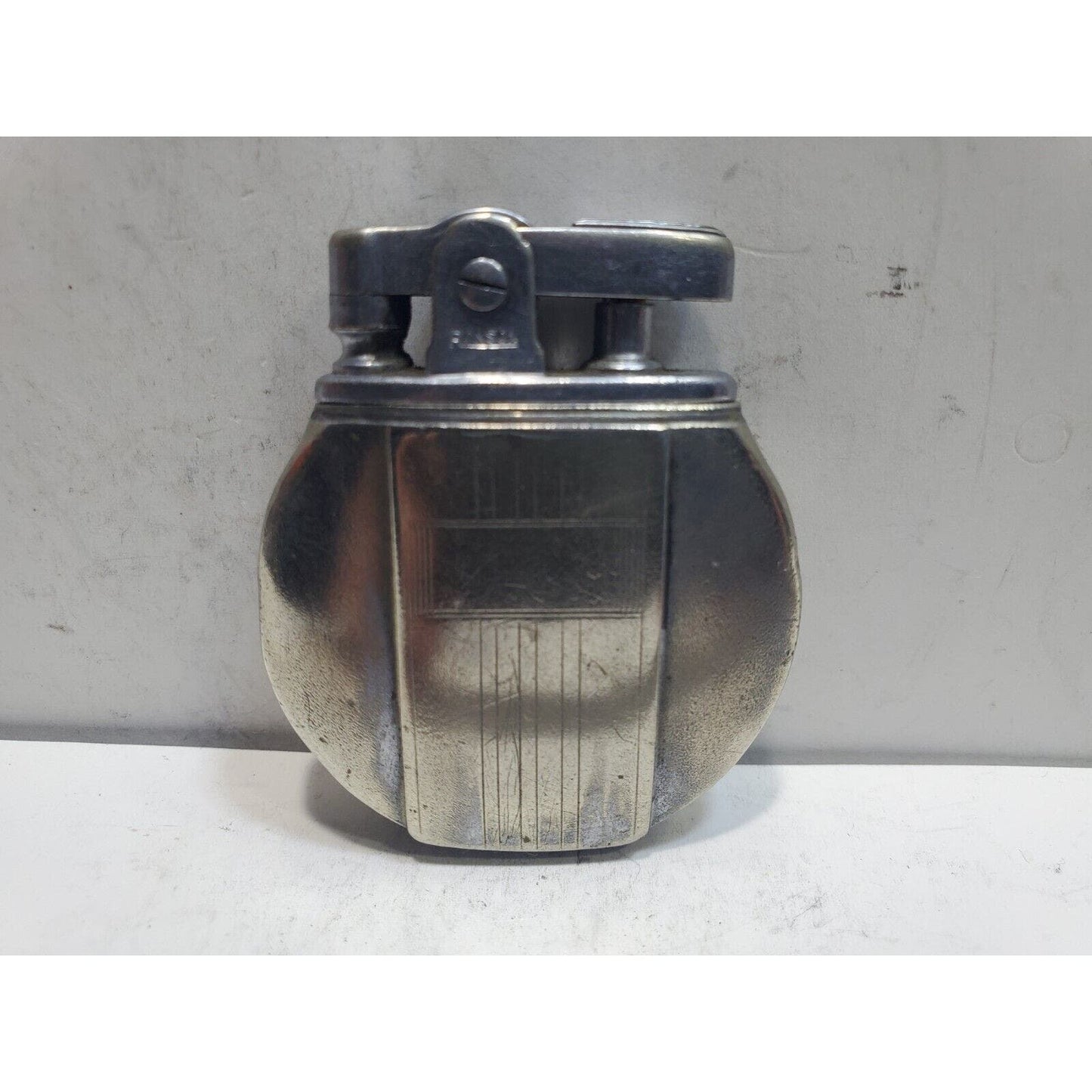 Working Vintage REGENT Ronson Round Silver Lighter / Rondette Model 6442/26