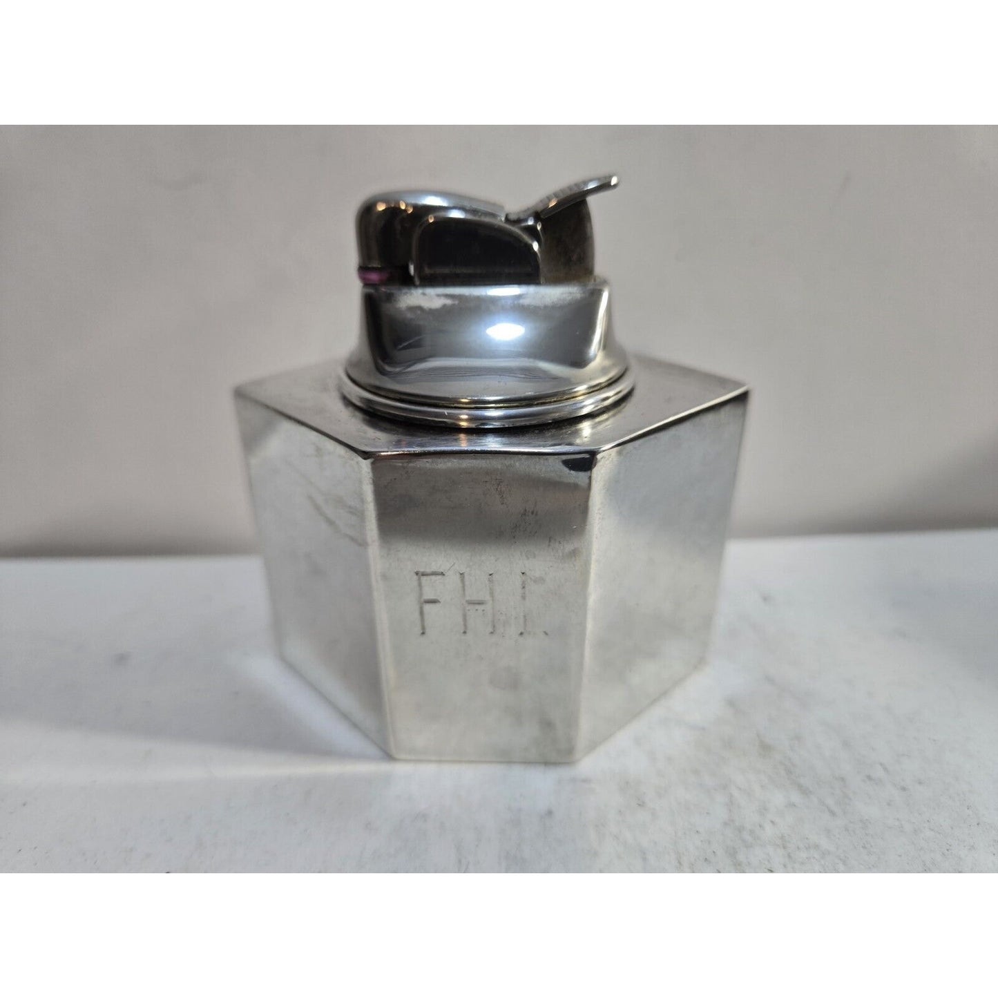 Working VINTAGE BLACK, STARR, GORHAM STERLING SILVER TABLE EVANS LIGHTER 7494/13