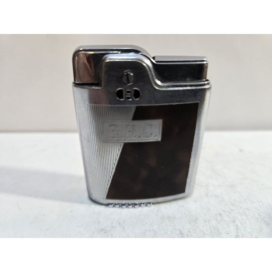 Vintage Working Ronson Essex Lighter Enamel, Silver Art Deco Design 7146/26