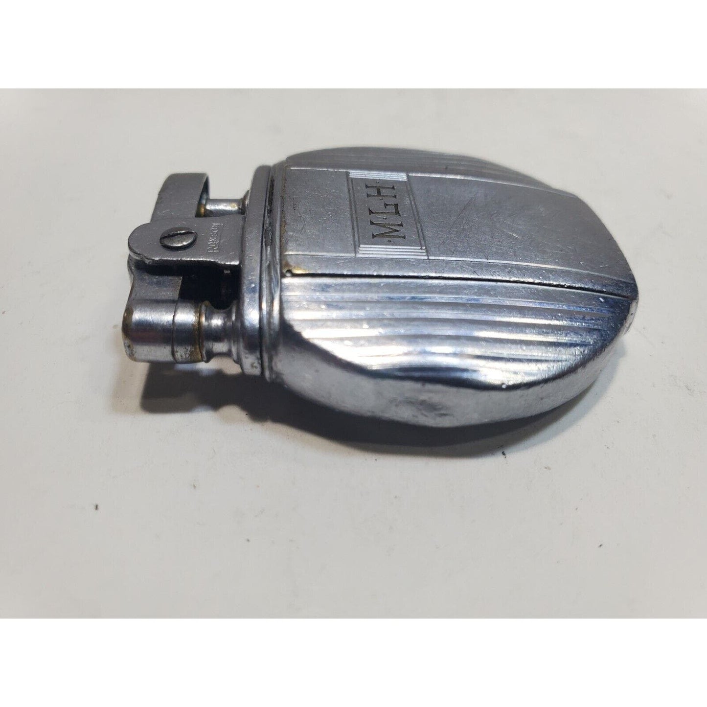 Working Vintage REGENT Ronson Round Silver Lighter / Rondette Model 6446/26