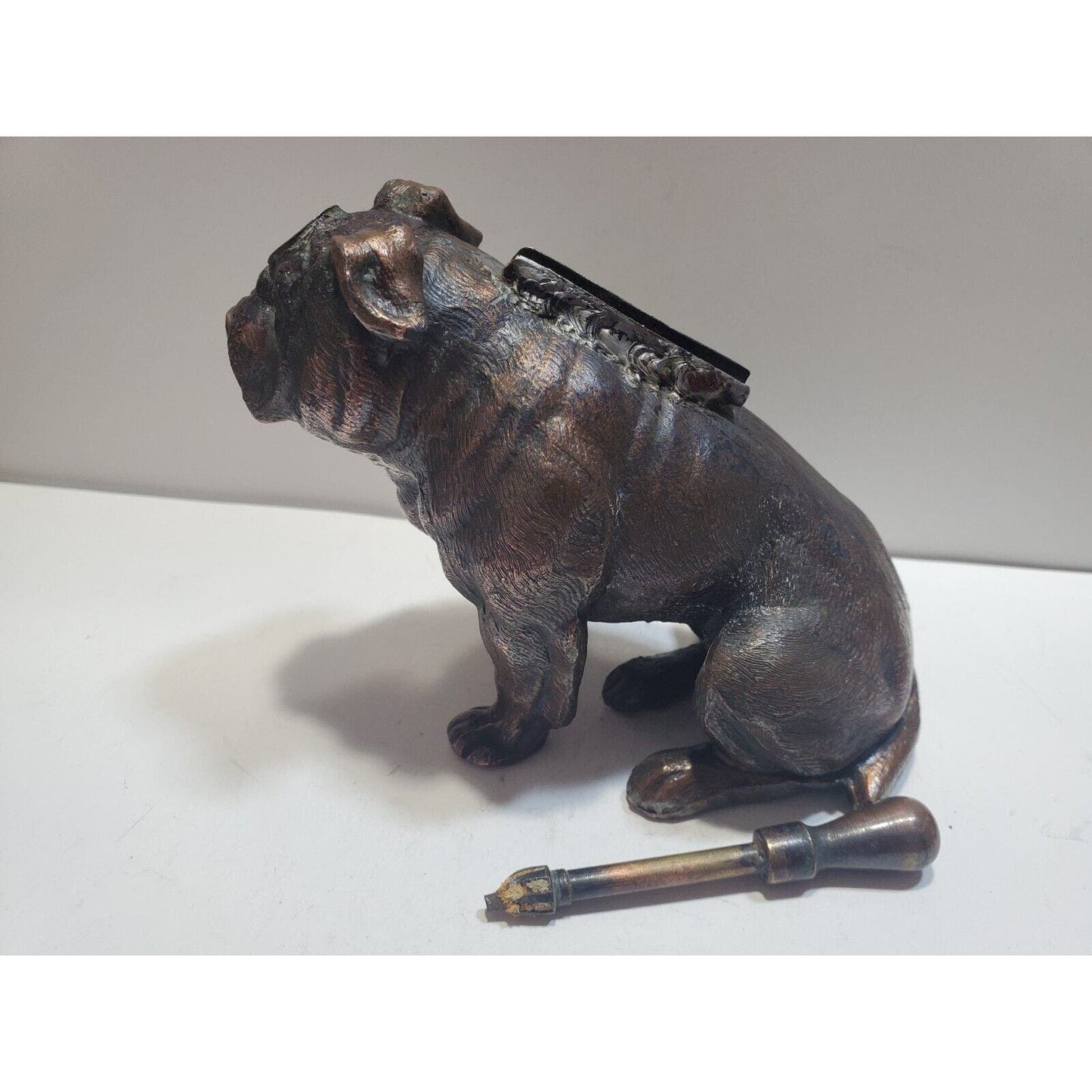 Vintage Bulldog Lighter Ronson Art Metal Works 1930s Original Striker 6764/13