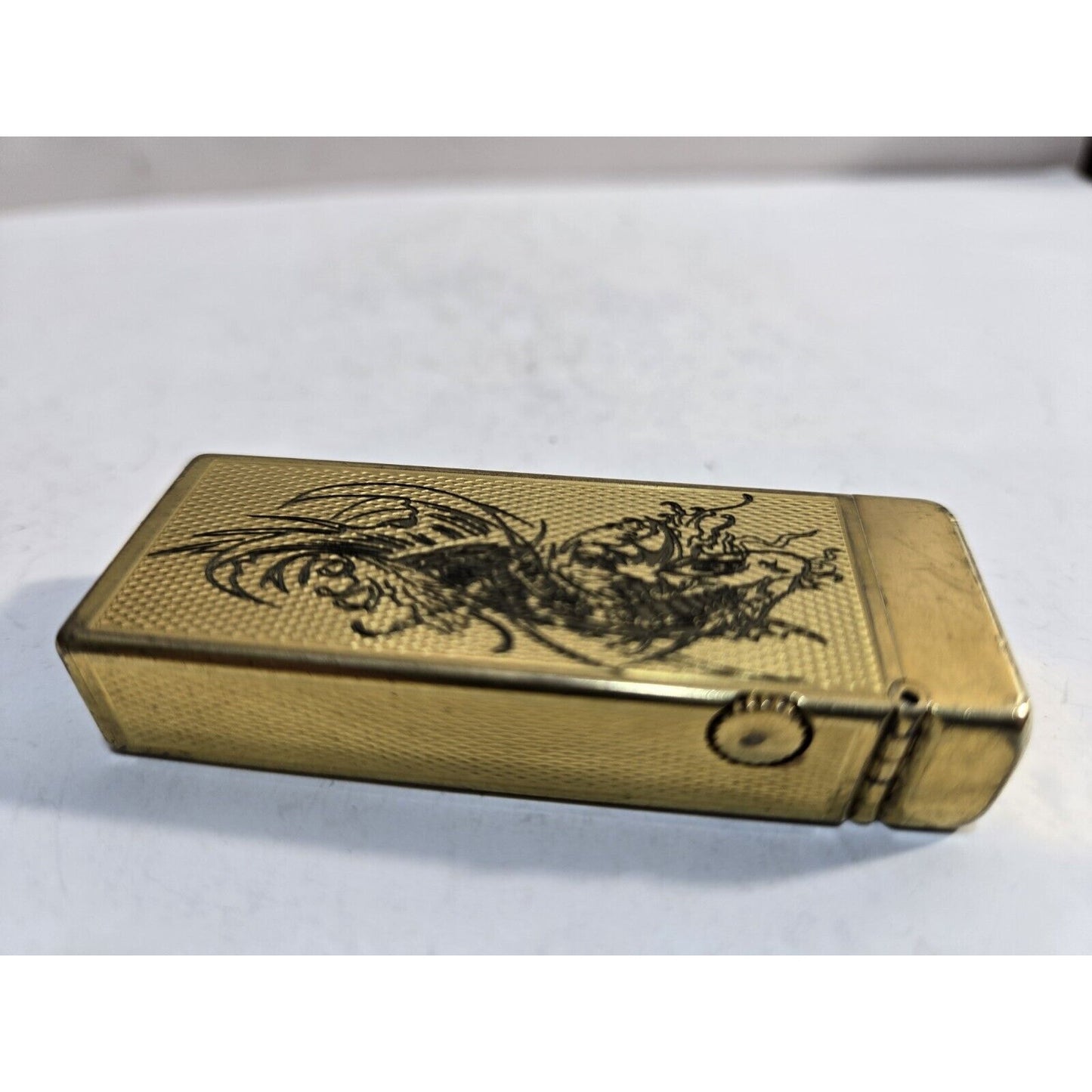 Working Vintage DUNHILL Rollagas Dragon Lighter Gold Tone SWISS MADE, 7074/37