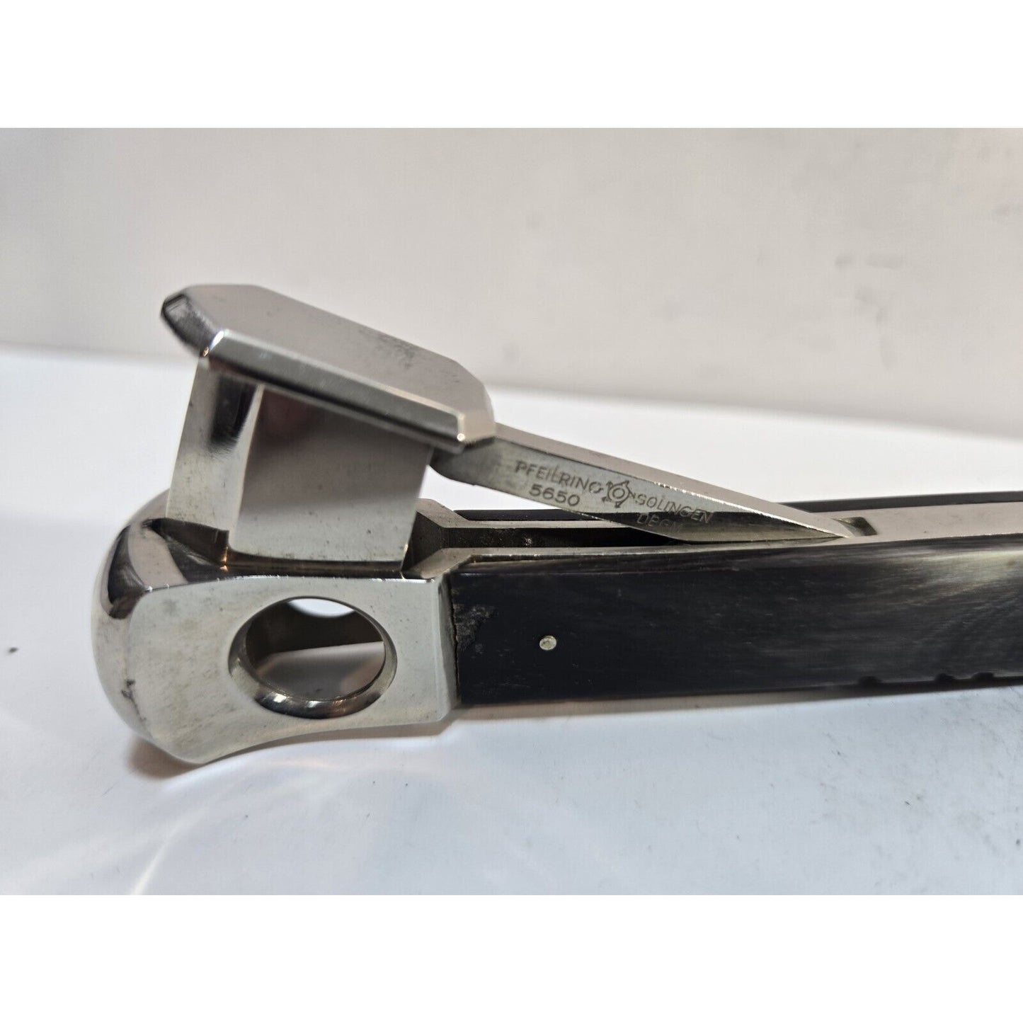 Vintage Working German Donatus Solingen Silver Tone Cigar Cutter 6863/6