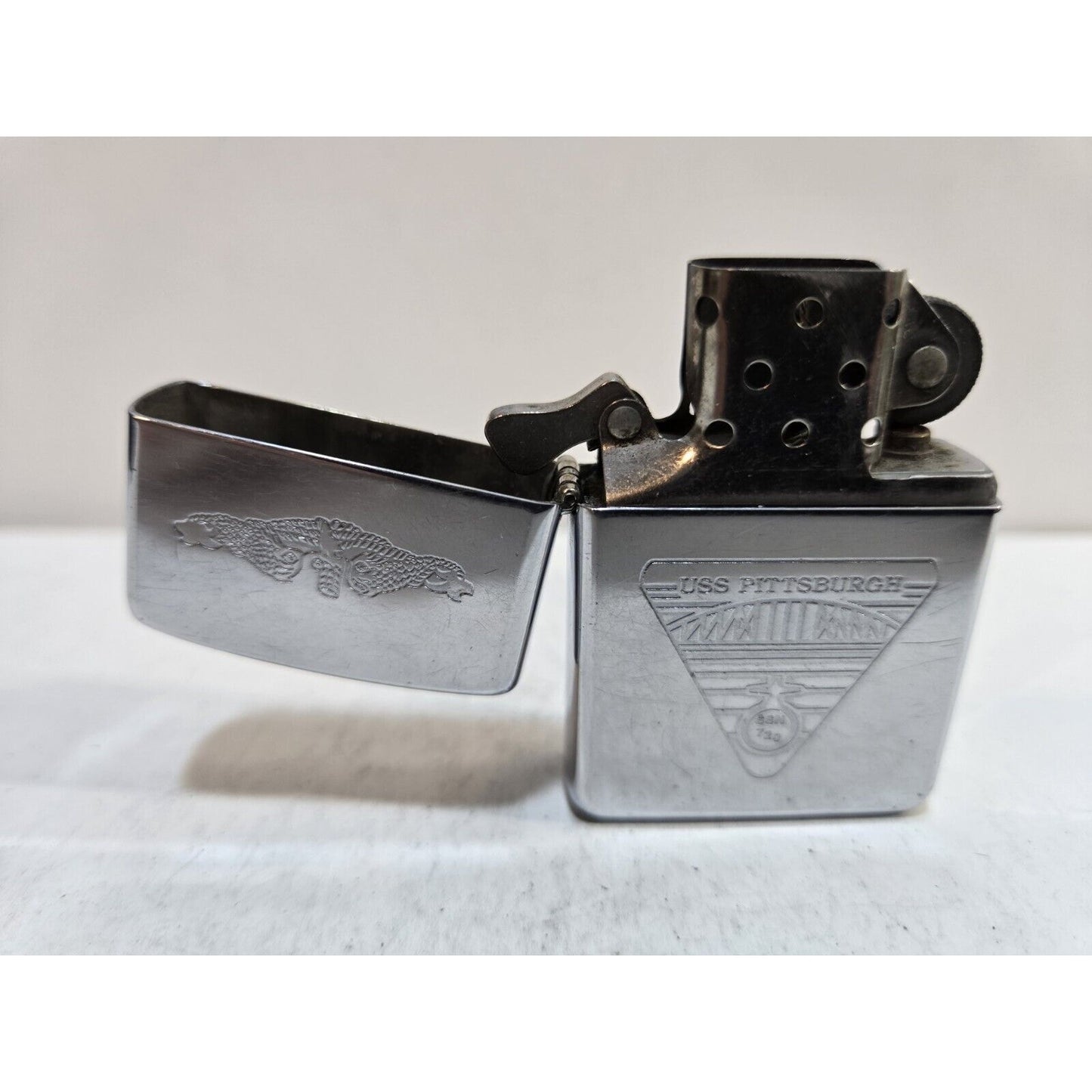 Working Vintage USS PITTSBURGH SSN 720 - Military Zippo Lighter 7215/33