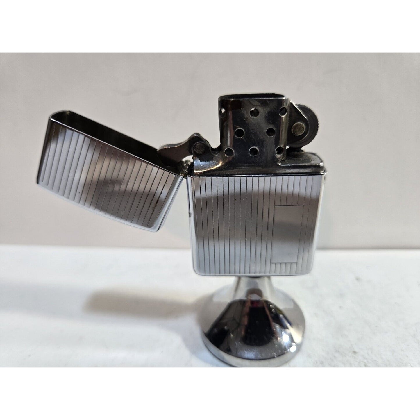 Vintage Working 1991 Zippo Chrome Handilite Table Lighter 7281/13