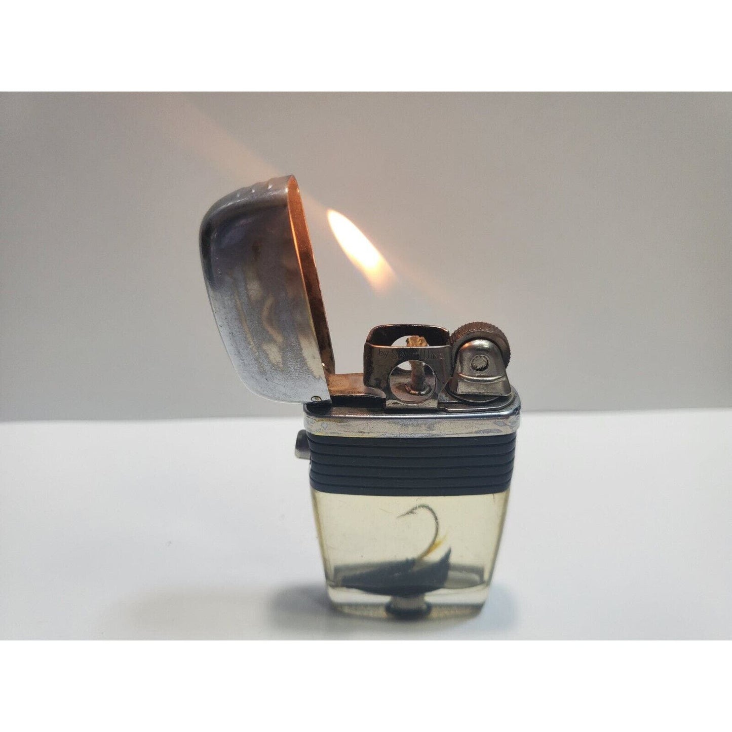 Pipe Working Vintage Scripto Vu Lighter Fly Fishing Hook Lure 6537/29