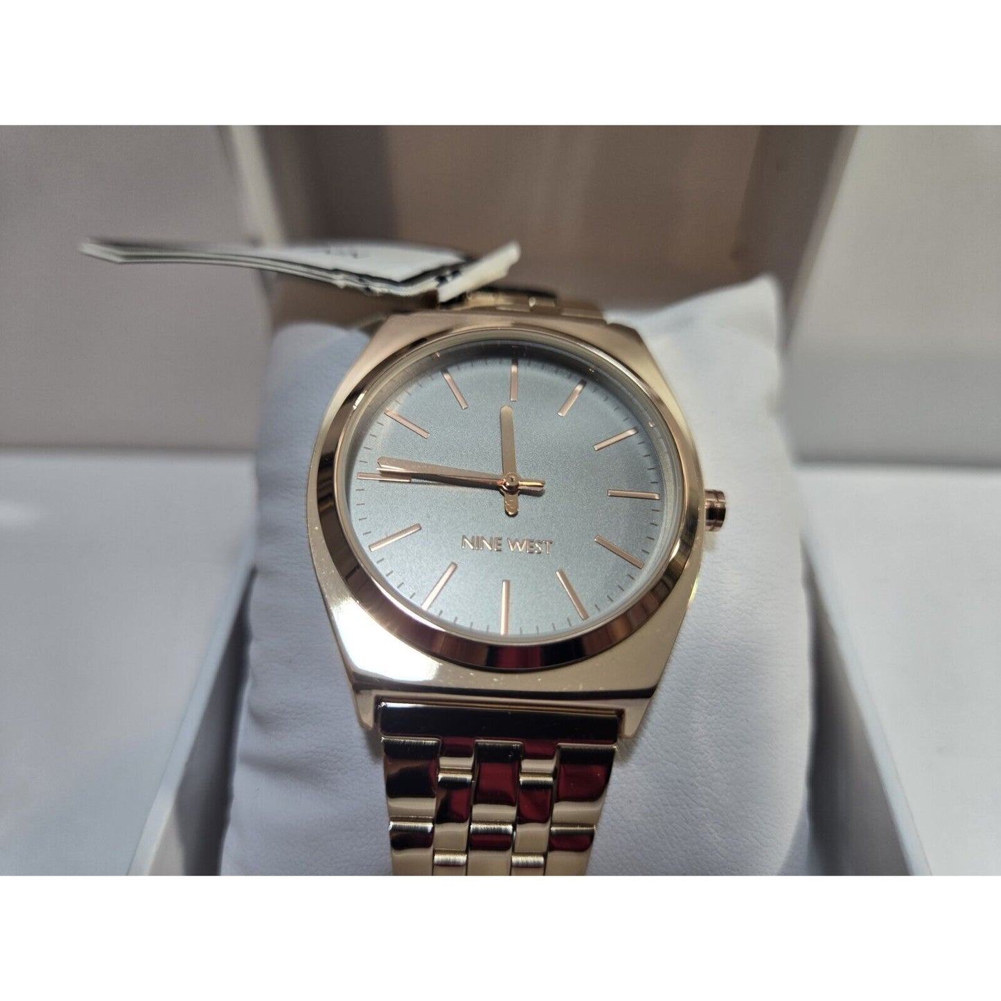 NEW Nine Unisex Crystal Accented Rose Gold-Tone Bracelet Watch