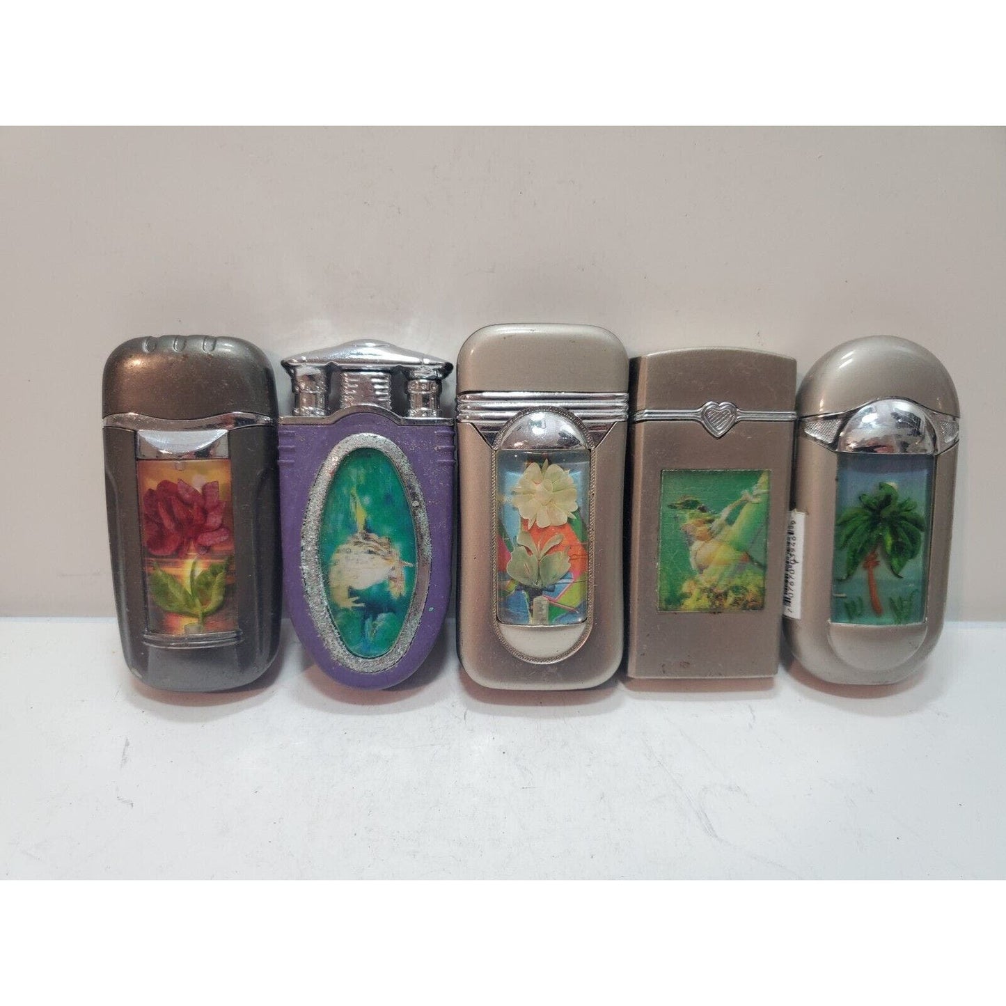 Working Lot Of 5 Unique Vintage Butane Lighters 6285/35