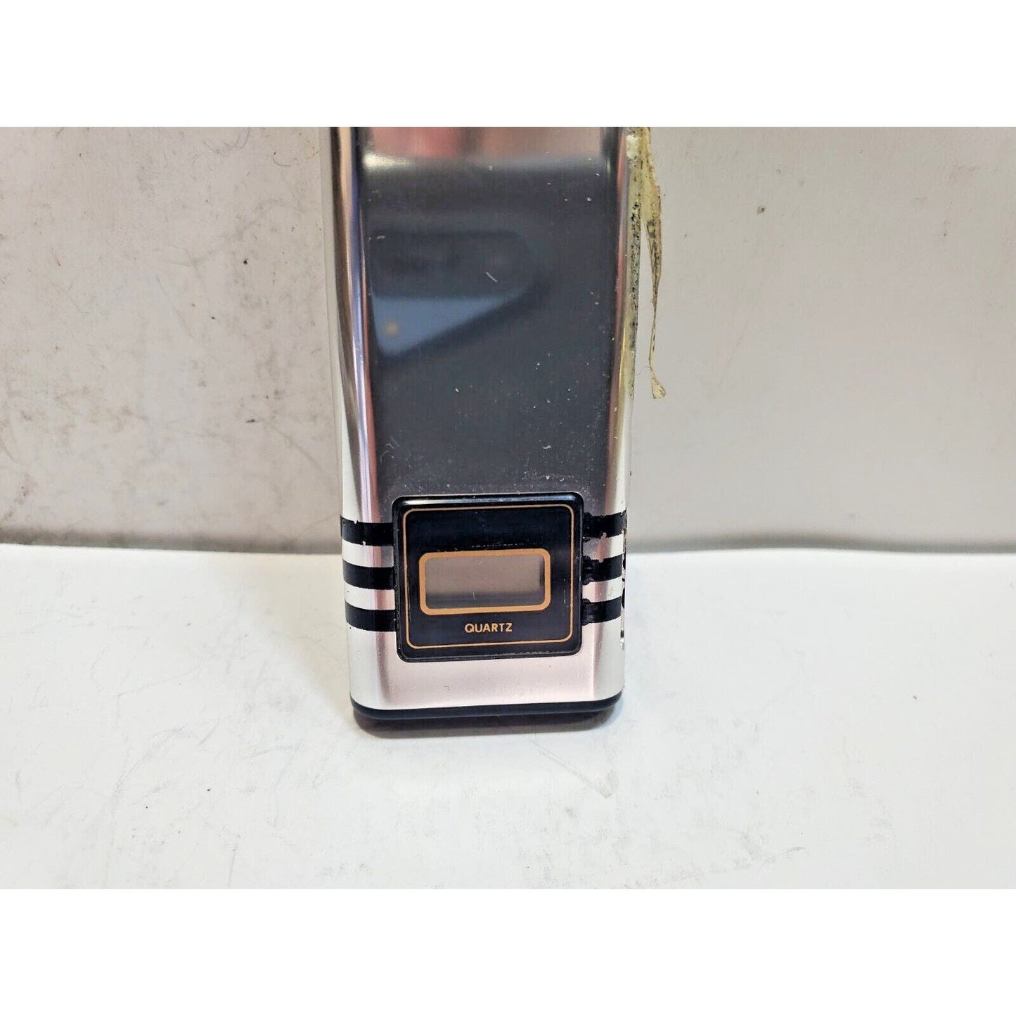 NOS Working Vintage BATTAT Silver Tone Lighter & Clock 6409/34