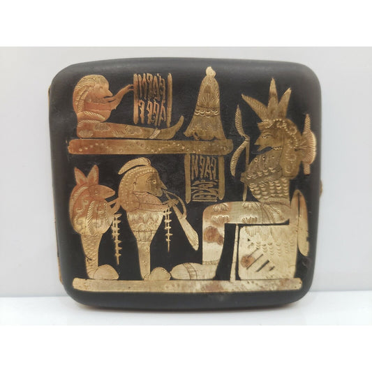 VINTAGE JAPANESE KOMAI DAMASCENE, GOLD CIGARETTE CASE SIGNED / 36/2