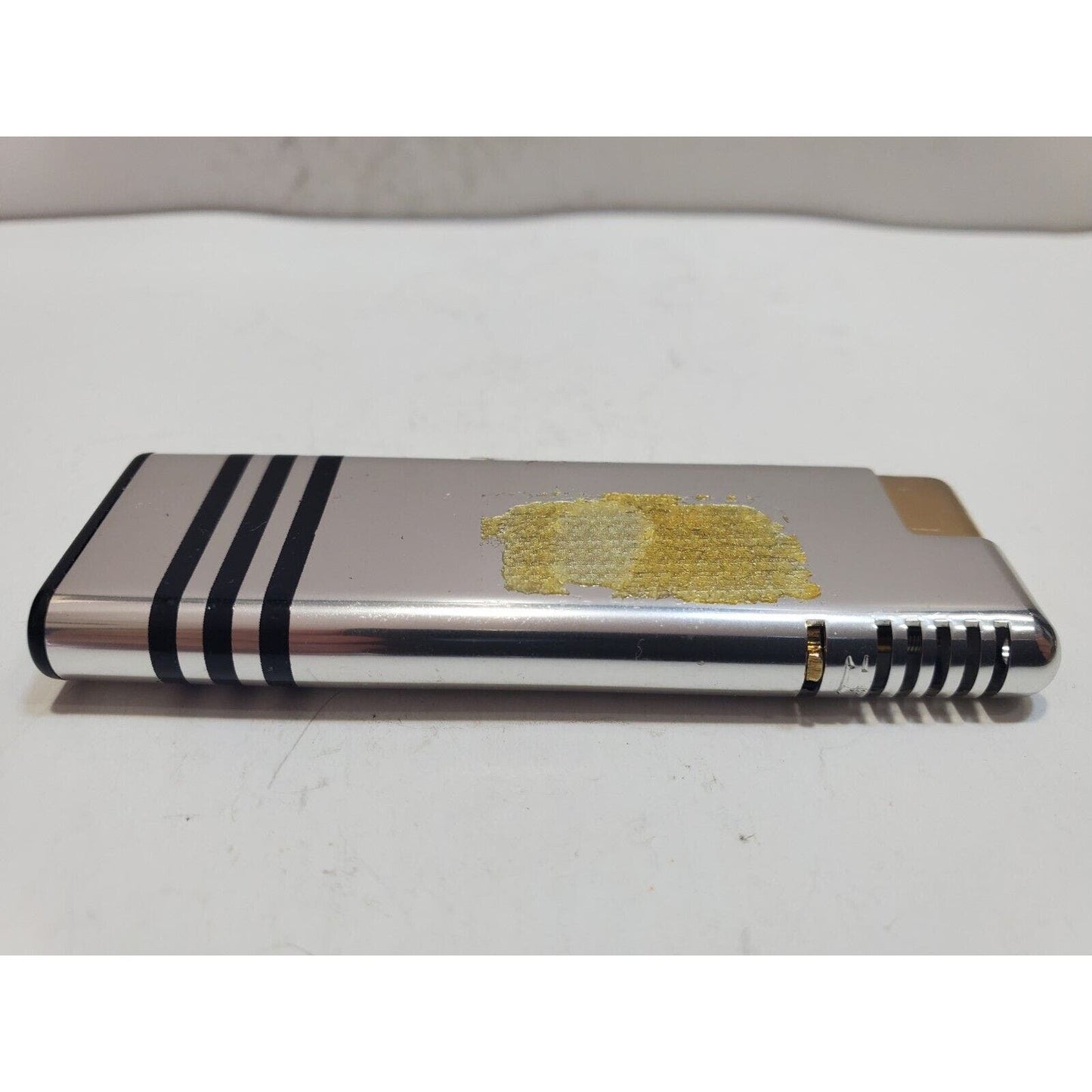 NOS Working Vintage BATTAT Silver Tone Lighter & Clock 6409/34