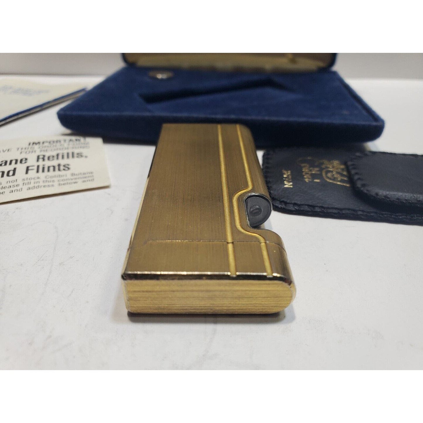 Vintage Colibri Beam Sensor Gold Tone Lighter, Original Box 6682/24