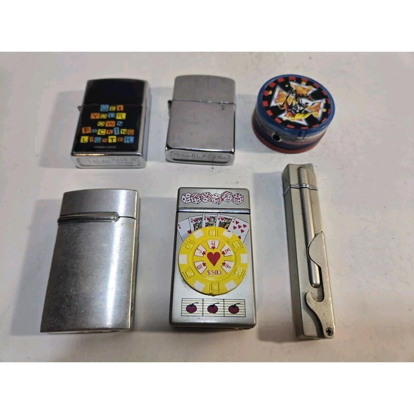 LOT OF 6 VINTAGE LIGHTERS / WORKING 7392/35