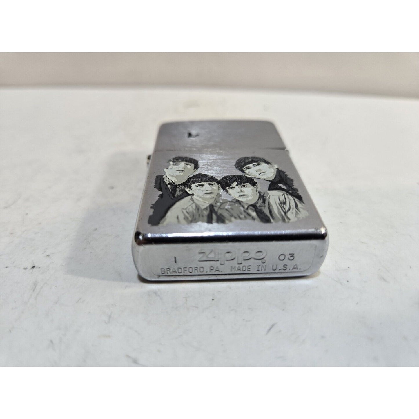 Working Vintage ZIPPO "The Beatles" Monochrome Lighter 7218/33