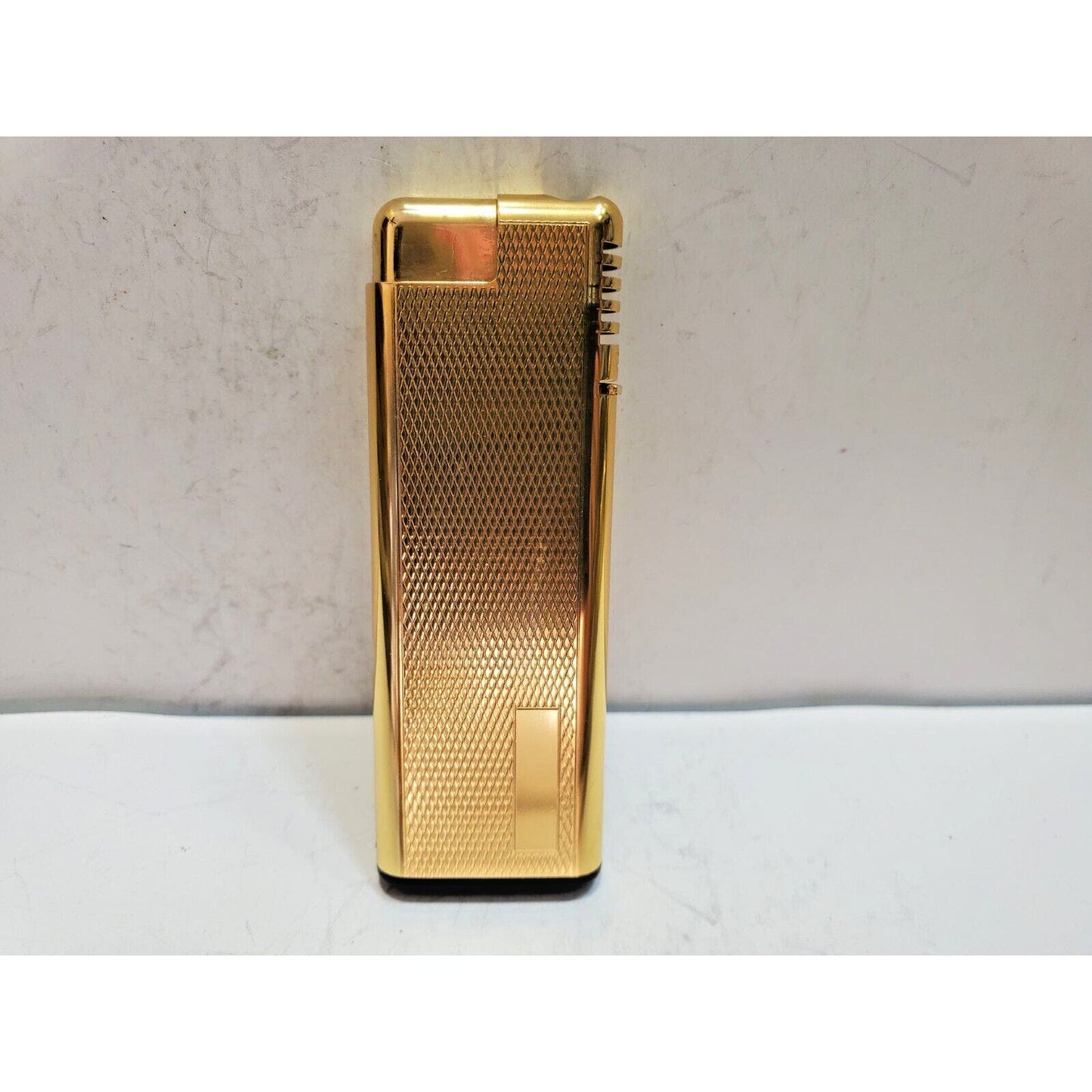 NOS Working Vintage BATTAT Gold Tone Lighter & Clock 6385/34