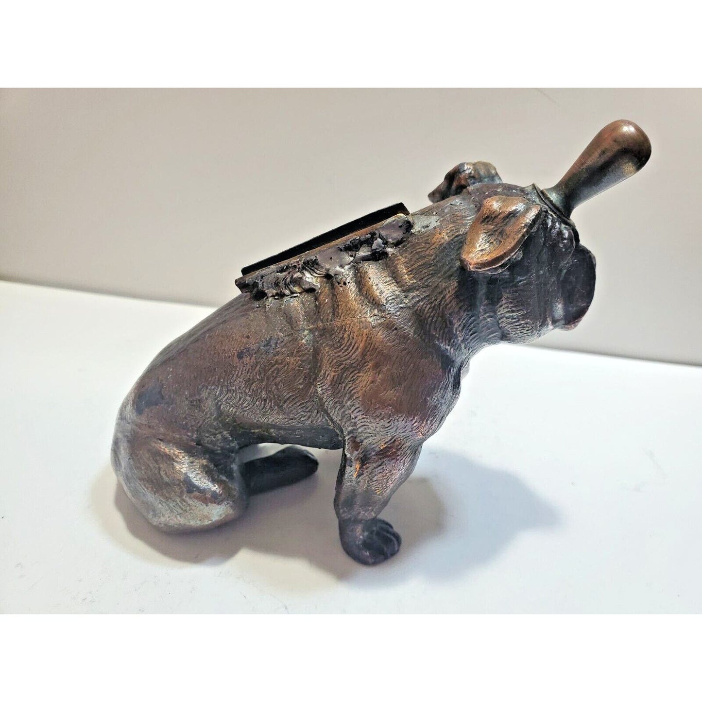 Vintage Bulldog Lighter Ronson Art Metal Works 1930s Original Striker 6764/13