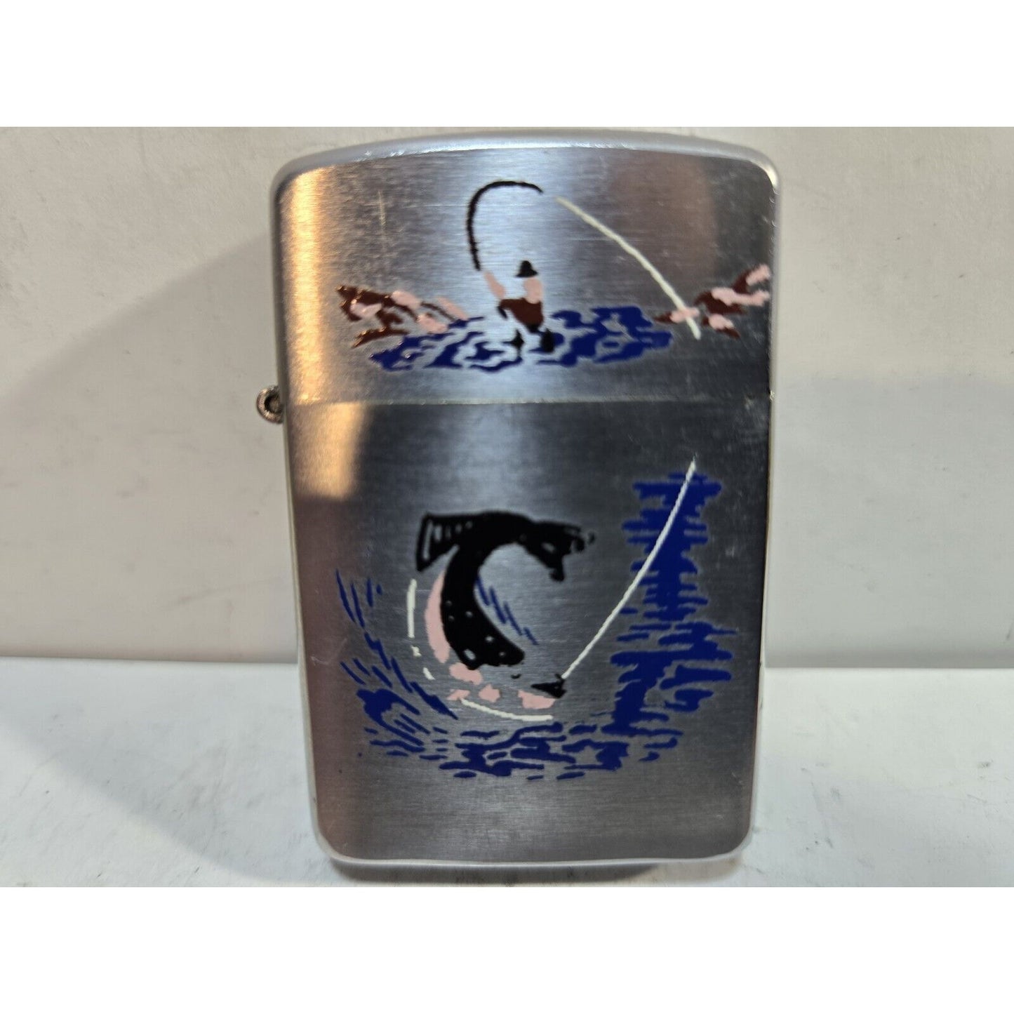 Vintage Working Champ, Fisherman Austria, SILVER Tone LIGHTER 7648/27