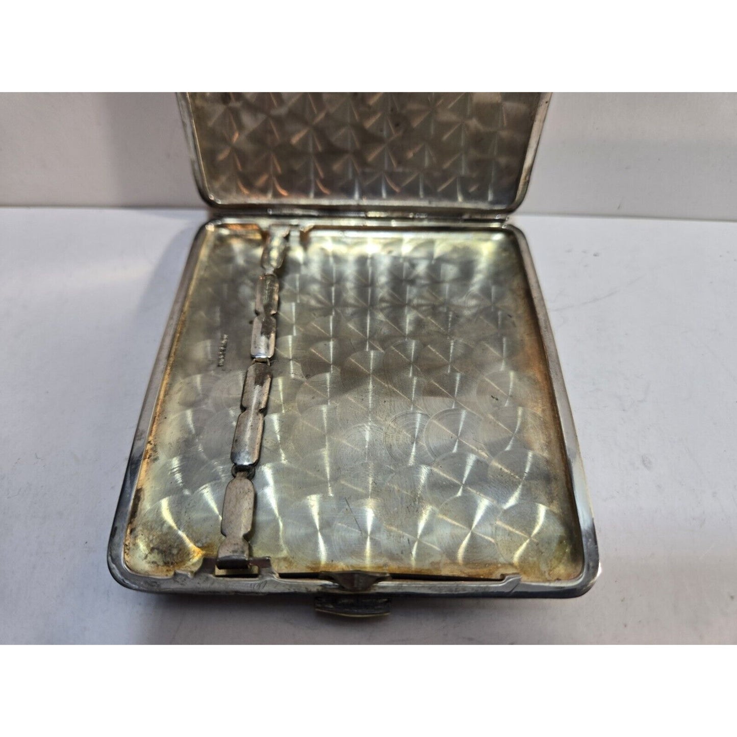 Vintage Mt Fuji Japan Etched Mountain Scene Silver Cigarette Case 7672/2