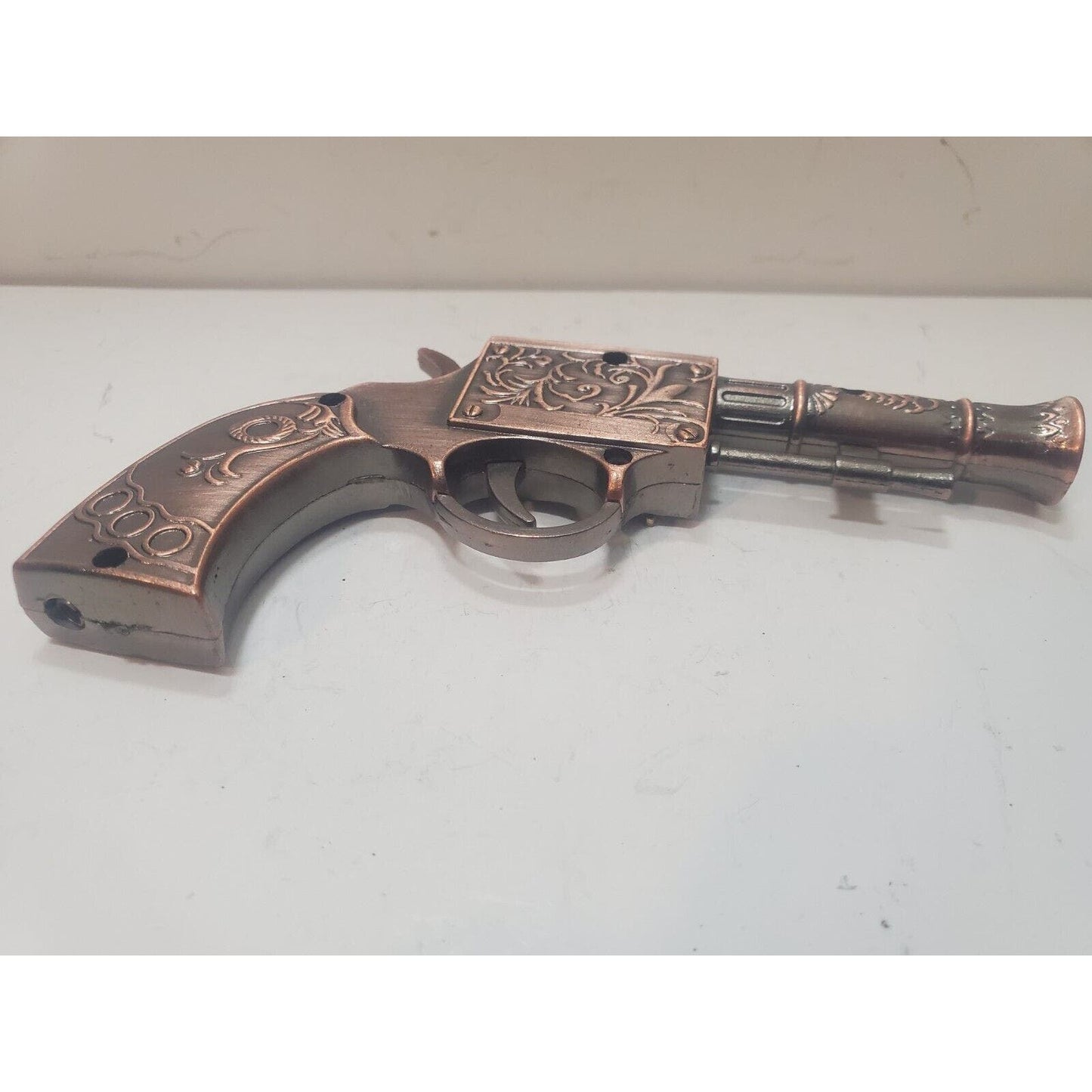 Vintage Working Pistol Gun BUTANE Lighter 2 1/2" Keychain Fob 6276/28