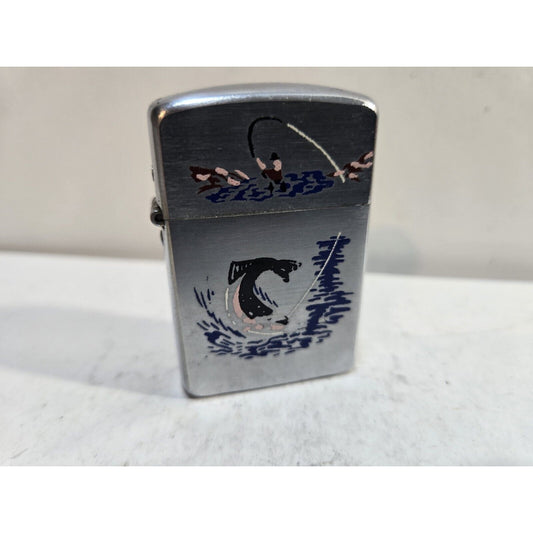 Vintage Working Champ, Fisherman Austria, SILVER Tone LIGHTER 7648/27