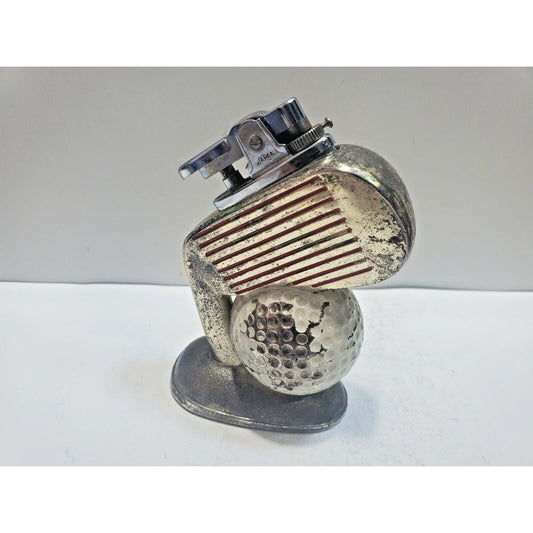 Working Vintage 50s Comoys of London Japan Table Lighter Golf Ball, Club 6626/40