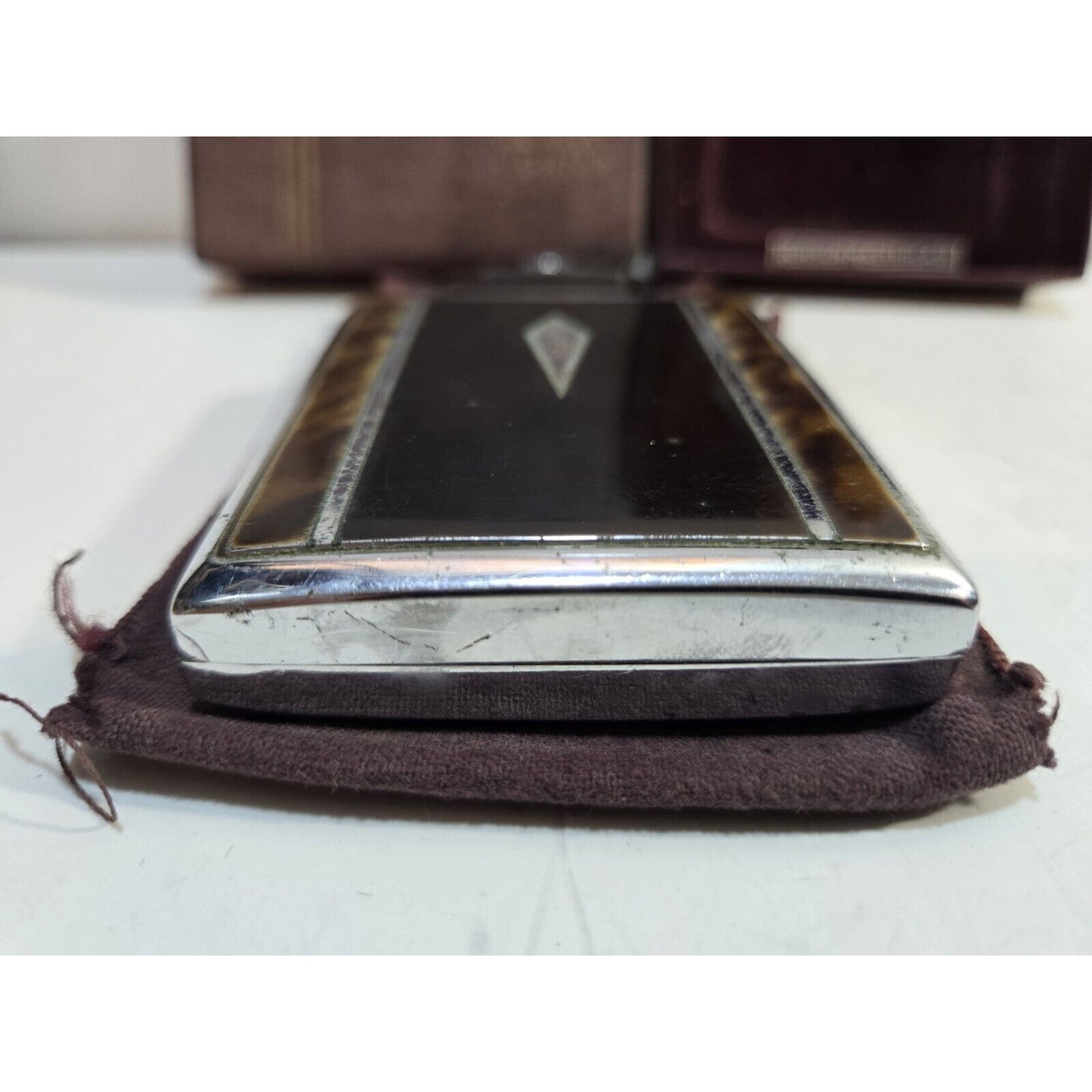 Working Ronson Mastercase Enamel, Cigarette Case Lighter, Original Box 7164/4