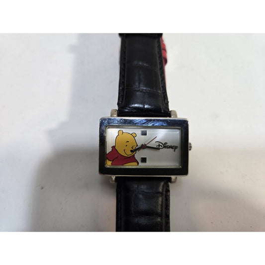 Disney MU1185-MT Rectangle Analog Winnie The Pooh Watch Vintage, Works, + Band