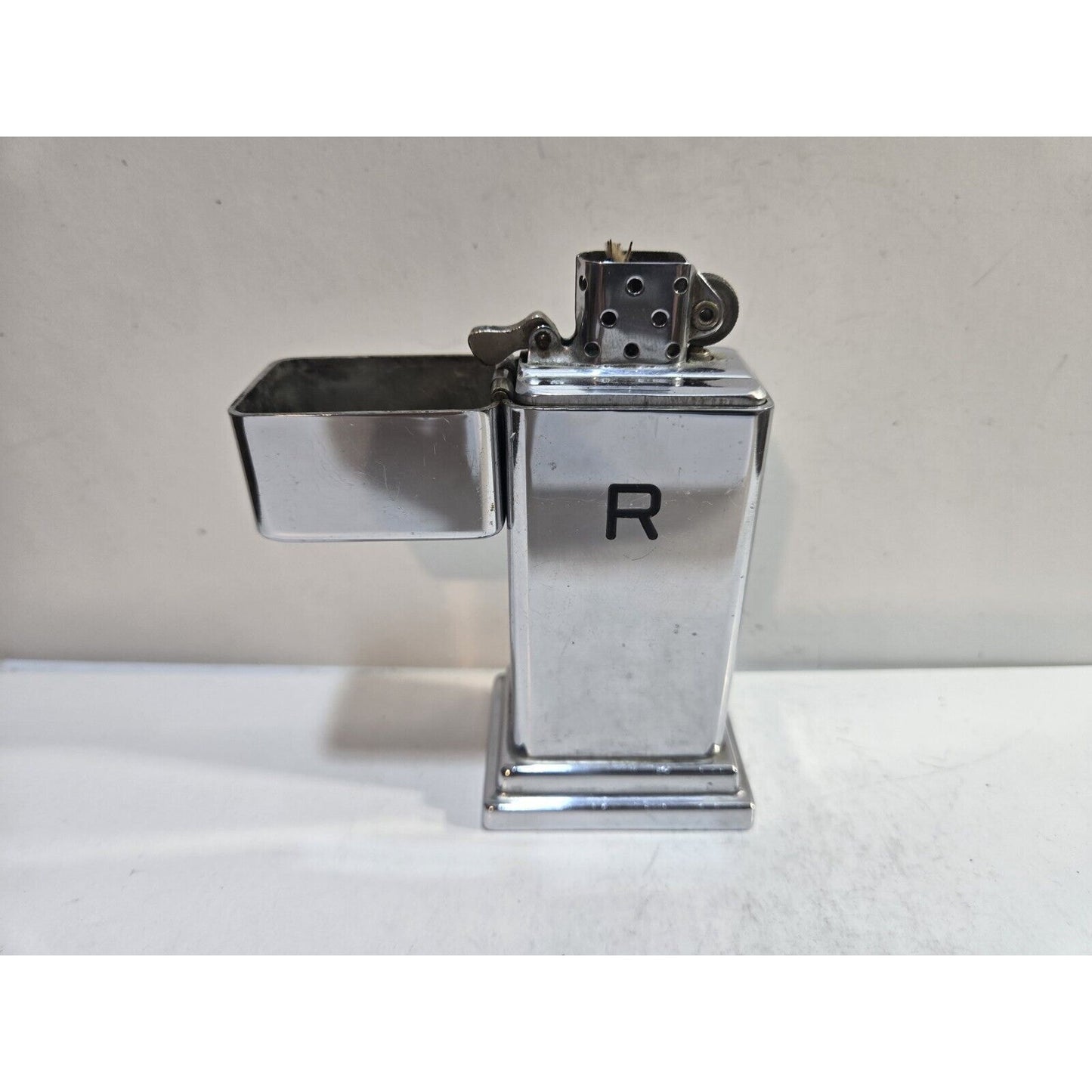 Working 1940s #2 Zippo Barcroft 4 Barrel Hinge Table Lighter , Very Rare 4.25”