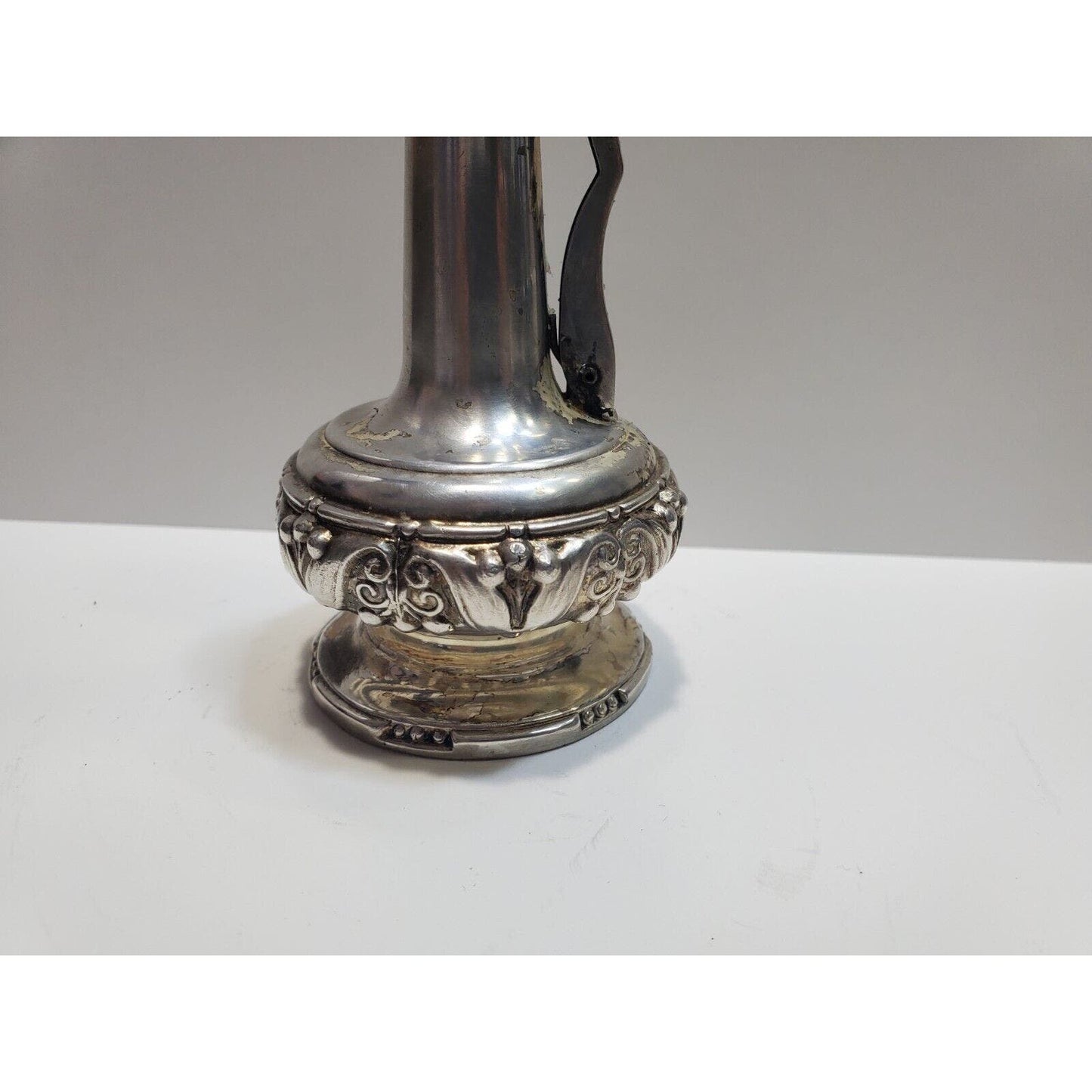 Working VINTAGE RONSON Silver Plate Decanter Table Lighter Mid Century 6505/13