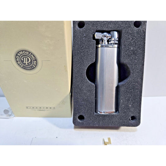 NOS Working Yibao Liftarm Silver Tone Lighter, Original Box 6898/24