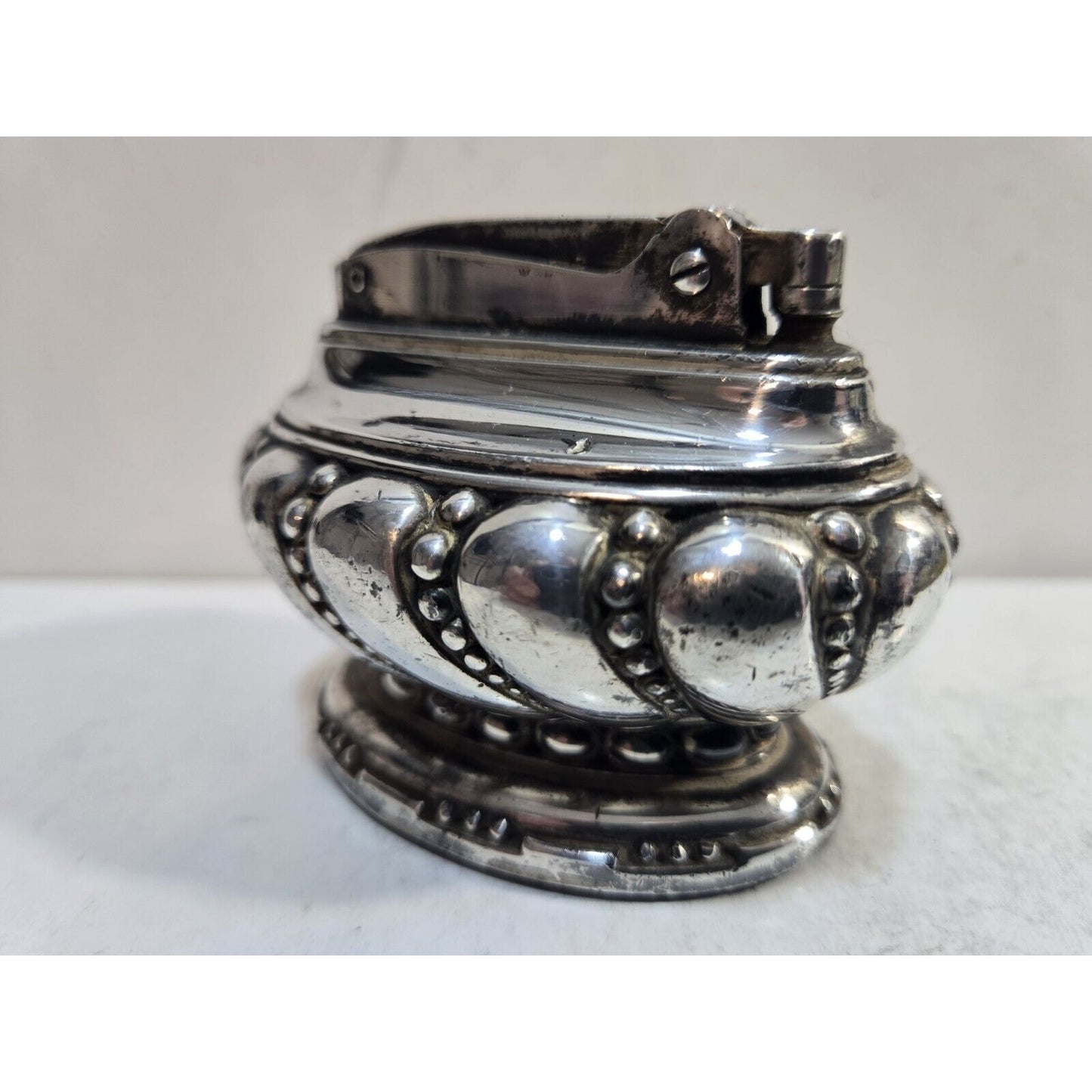 VINTAGE WORKING Ronson CROWN Silver Table Lighter 7712/13