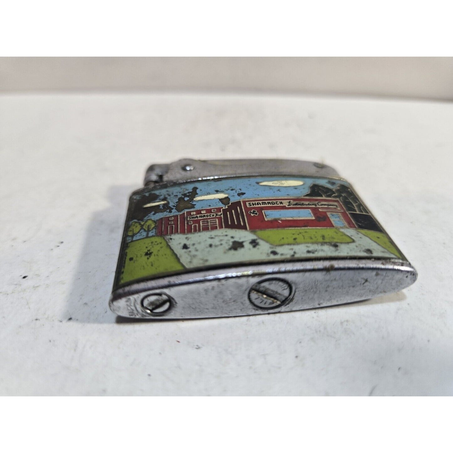 Working Vintage SHAMROCK Advertising Lighter Penguin 7467/32