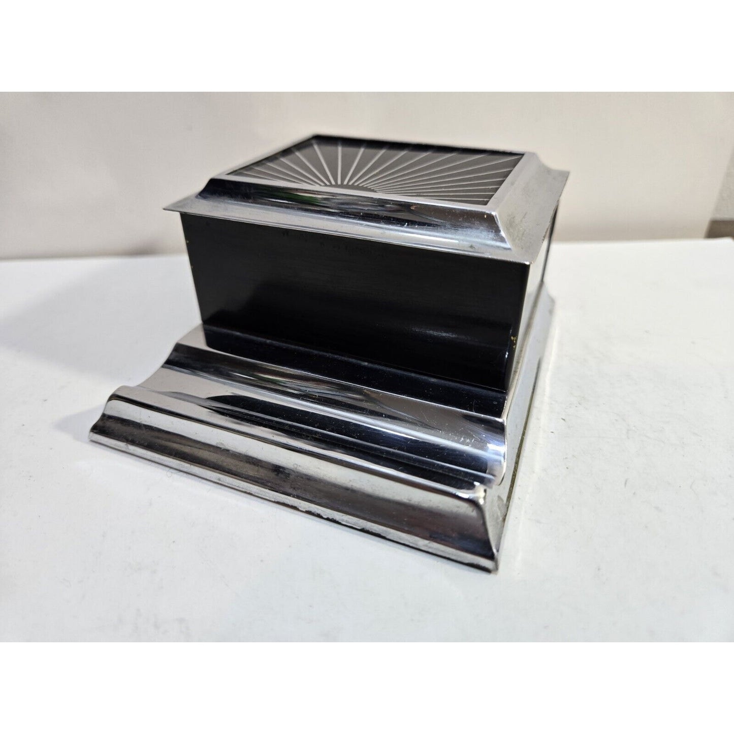Vintage Art Deco Enamel & Silver Tone Cigarette Dispenser Box, Case 7265/40