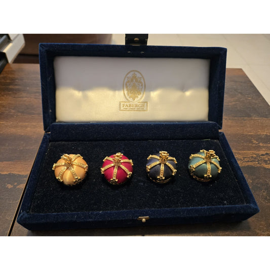 Feberge Imperial Crown Card Holder Set, New. Original box