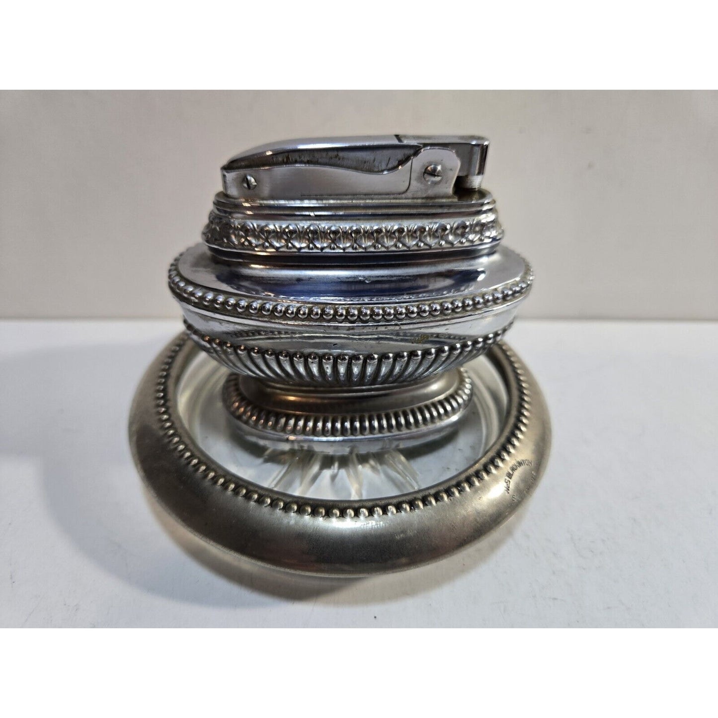 Working Vintage Japanese Omsco Lite Automatic Table Lighter & Ashtray 7615/22