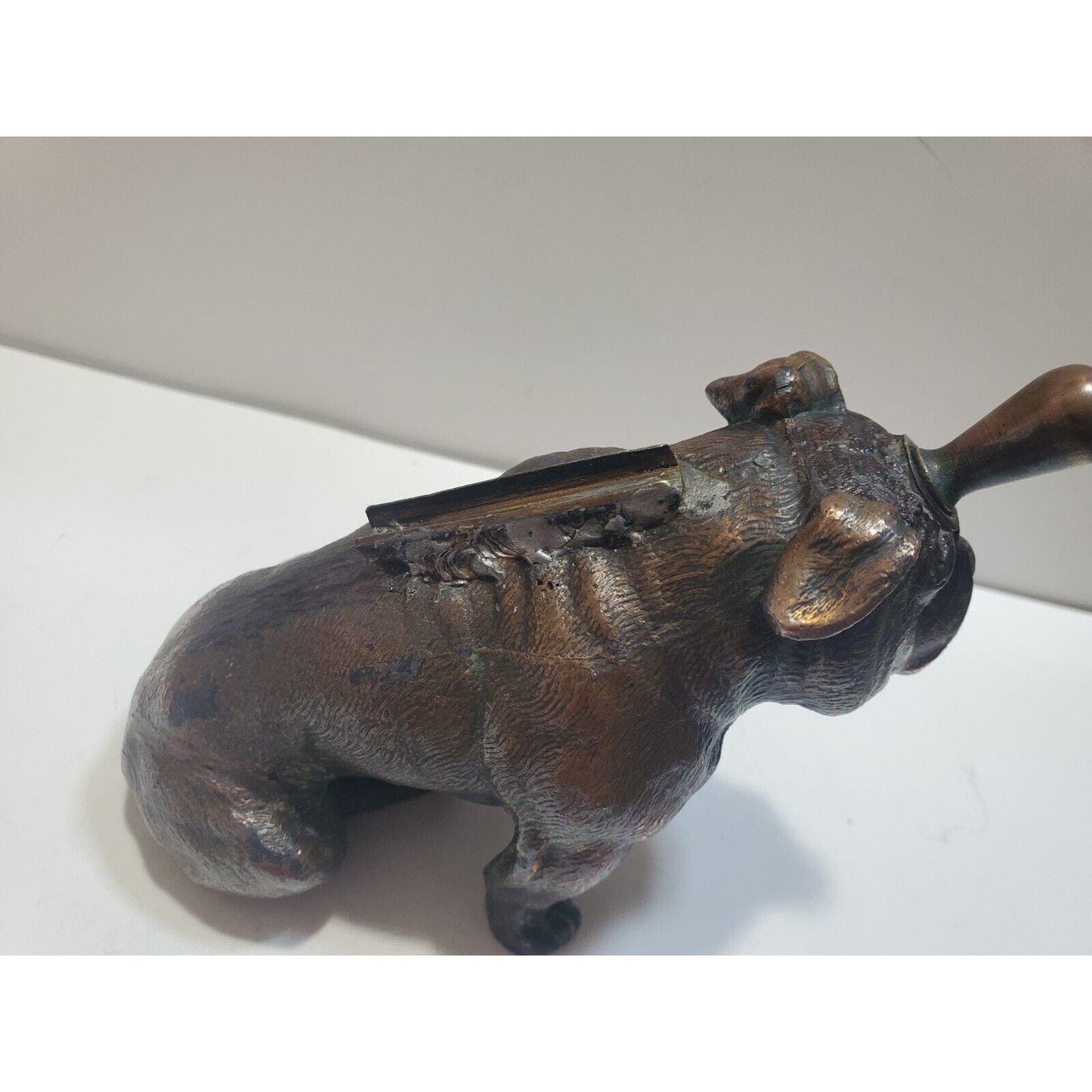 Vintage Bulldog Lighter Ronson Art Metal Works 1930s Original Striker 6764/13