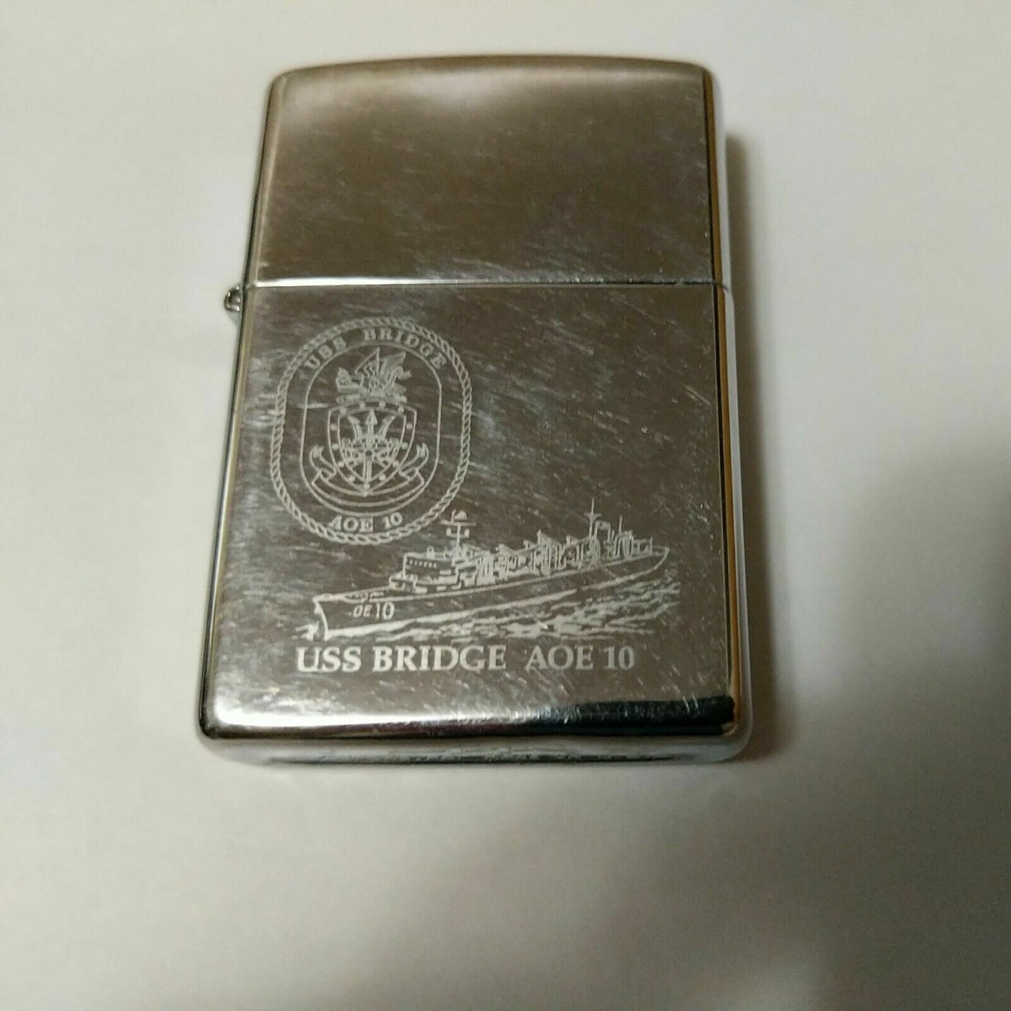 Vintage Zippo USS BRIDGE AOE-10 / US NAVY Ship. 3608/33