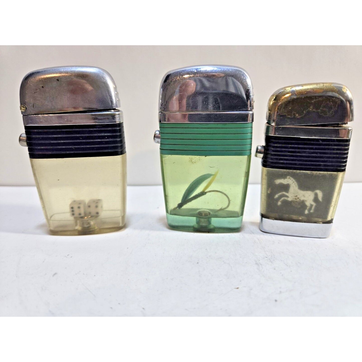 Lot of 3 Scripto VU Vintage Lighters 6985/35