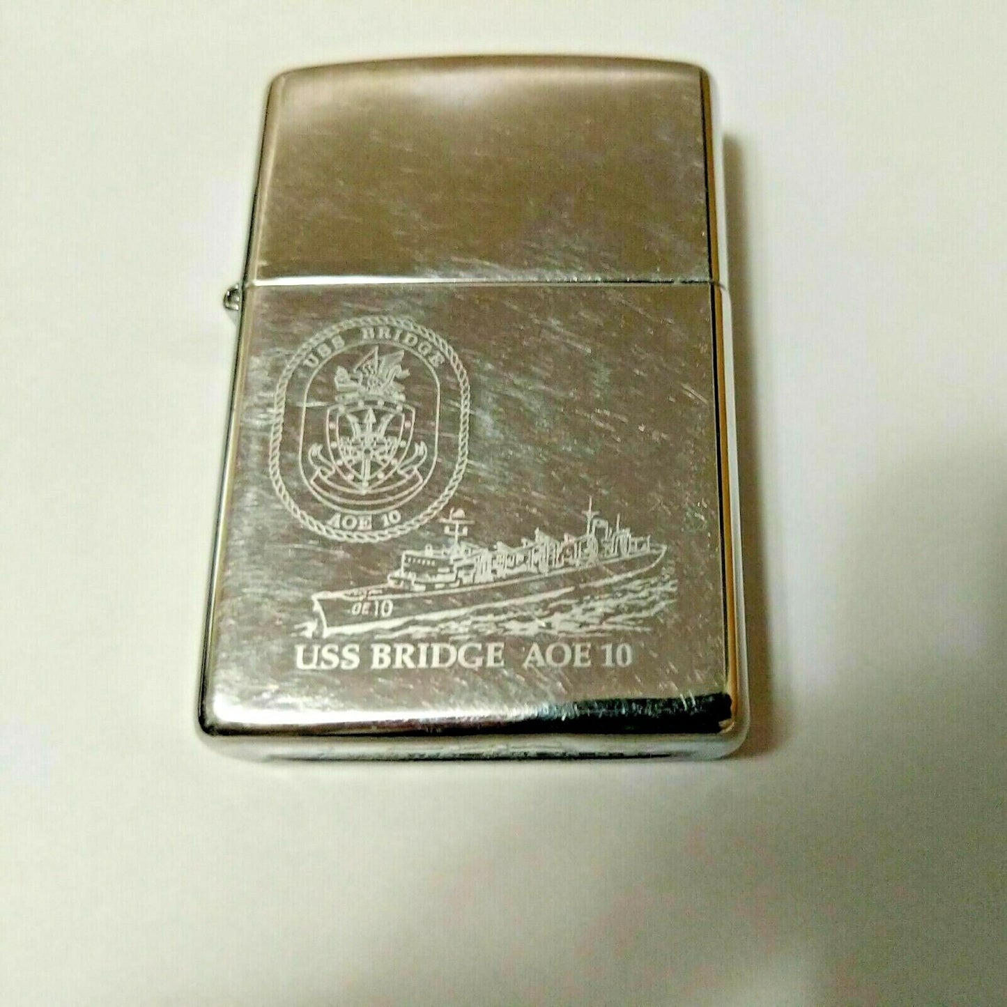 Vintage Zippo USS BRIDGE AOE-10 / US NAVY Ship. 3608/33