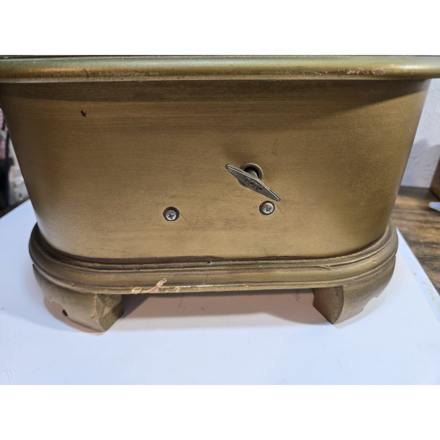 Apco LARGE VINTAGE FLORENTINE JEWELRY BOX, Music Box GOLD RARE GILT WOOD CASE