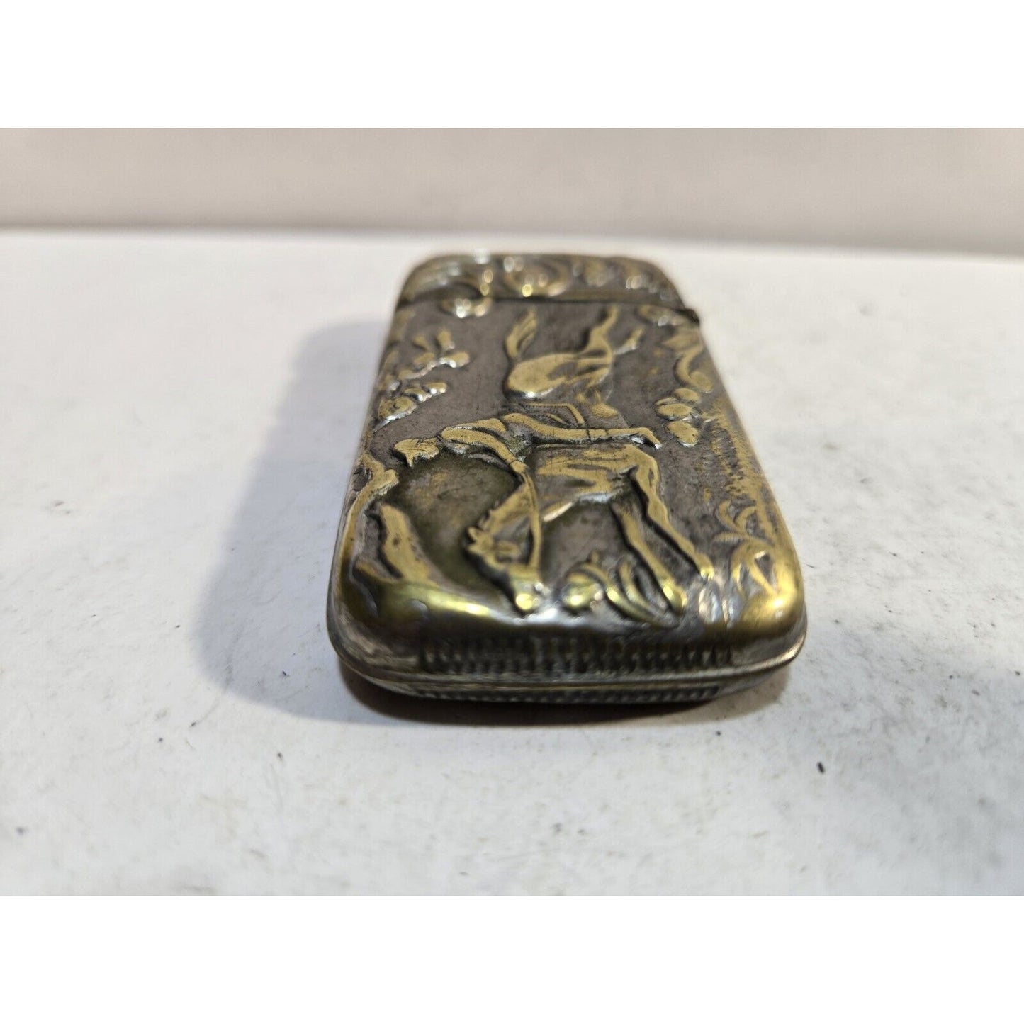 Antoque Horse RACING SPORTING GENTS 3-D Match Safe Case 7295/31